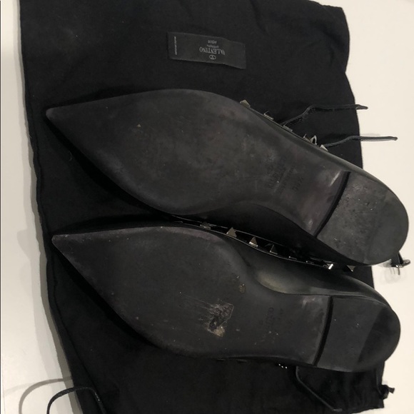 VALENTINO black Garavani Rockstud Cage Ballerina